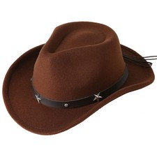 Kids Girls Boys Western Cowboy Cowgirl Hat with Buckle Belt Felt Fedora Hat ...