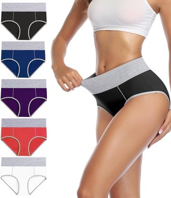 Damen Baumwollhöschen Shorty Komfort Slips Damen Unterhose High Waist Lo...