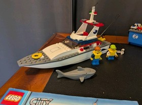 Lego 7287 + 4642 City Police Boat + Harbour Fishing Boat Complete + Instructions