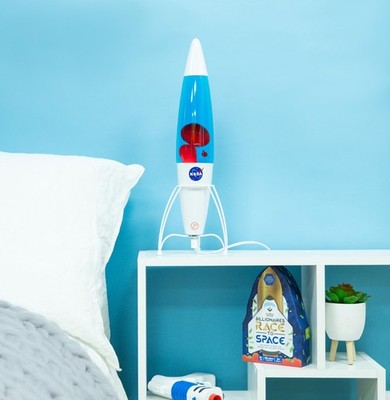 ART　WORK　STUDIO　スペースエイジ　マットブルー　ロケットランプ NASA Inspired Rocket Lamp. Matte-Finish Space Decor Lamp with Blue