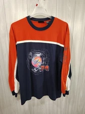 Y2K 2000s No Boundaries Dragon Long Sleeve Shirt Men’s Size L Black Orange