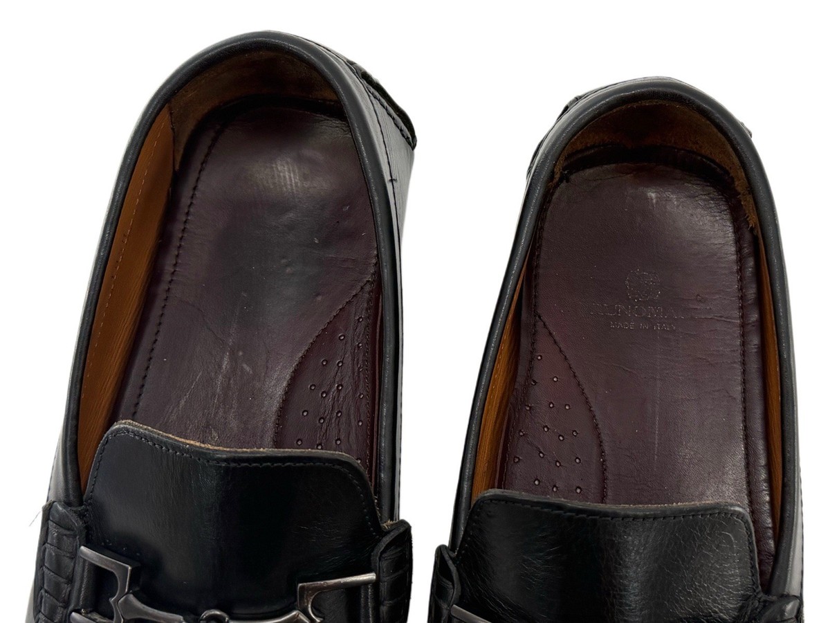 BRUNO MAGLI Sheepskin Leather‎ Driving Loafers Shoes Men 9.5 Black Stretch Italy Amazon.com | Bruno Magli Men main image 4