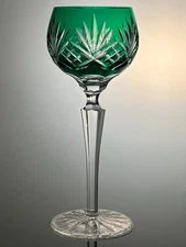 Exquisite AJKA Carolyne 7 point Emerald Green Wine Glass EUC
