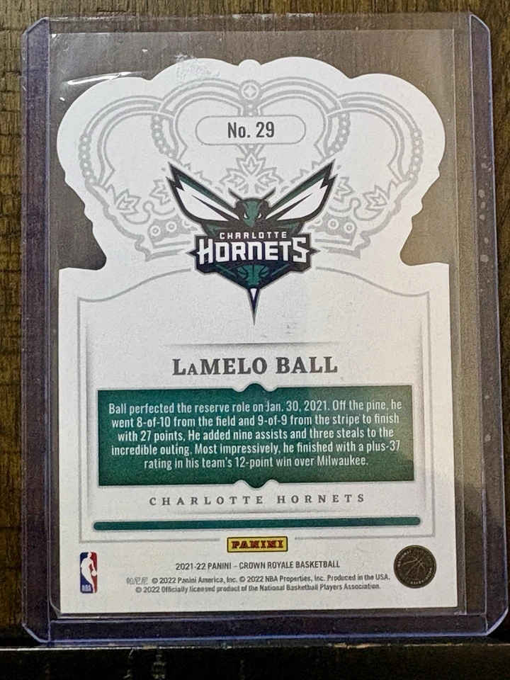 2021 PANINI CROWN ROYALE LAMELO BALL ASIA RED CRYSTAL ROOKIE RC /49 RARE DIECUT - Image 2 of 2