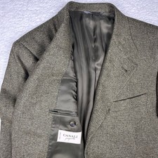 Canali Proposta Blazer Silk Cashmere Sport Coat Brown Basketweave Mens Size 50