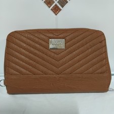 Colette by Colette Hayman Brown Faux Leather Zip-Around Wallet w/ Card Slots