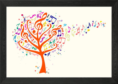 Music Tree Framed Wall Art Poster Canvas Print Picture