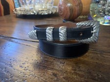 Lg Taxco James Reid Style Sterling Silver Belt Buckle Set 27-29-1.25-.75    