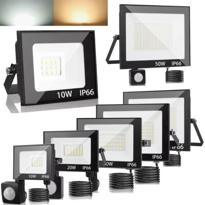LED Fluter Außen Strahler Scheinwerfer 10W 20W 30W 50W 100W mit Bewegungsmelder