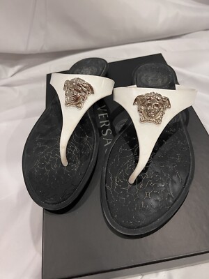 ◆VERSACE 23AW◆ Medusa トラック サンダル / Black / White ◆ Versace Medusa Rubber Thong Sandals White SIZE EU 36 US 6 | eBay