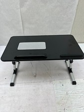 Foldable Laptop Table W/ Cooling Fan Stand Lap Adjustable 21"x12" Black AM14
