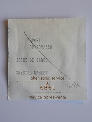 EBEL - SPORT - REF 81909 - EISDICHTUNG - CRYSTAL GASKET - NOS