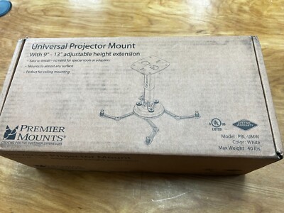 Premier Mounts Projector Mount Universal Series PBL-UMW Brand New Open Box