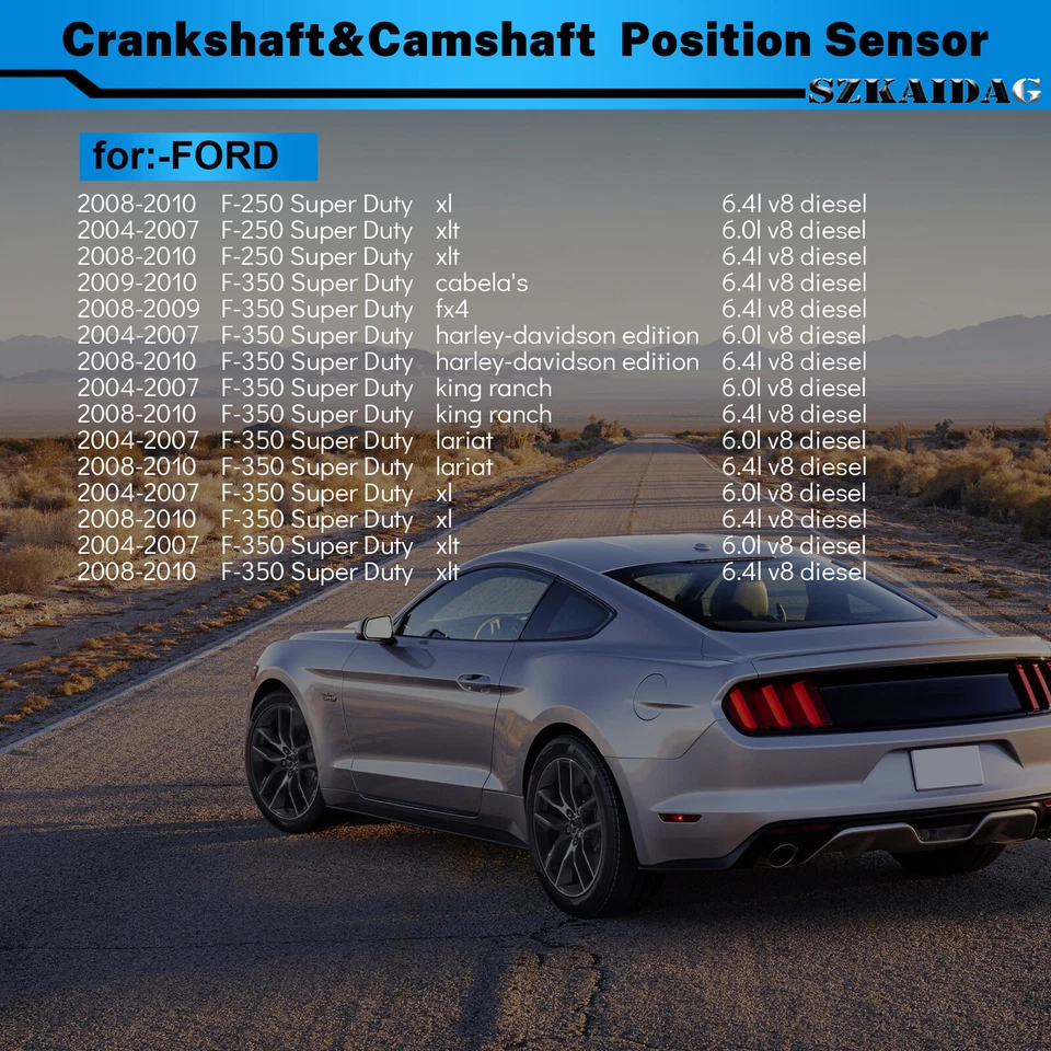 2X Sensor de posición del árbol de levas y cigüeñal para Ford Excursion F250 (F350) Super Duty Foto 3 de 4
