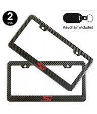 2pcs Set Honda Civic Si License Plate Frame Carbon Fiber Look Style Plastic