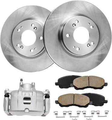 Front Disc Rotors Right Caliper Brake Pads for 2007-2014 Caliber Patriot Sebring