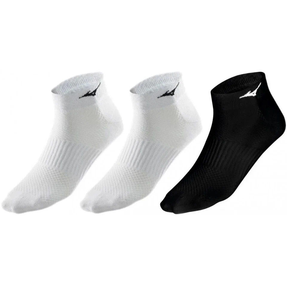 Paquete de 3 pares de calcetines medios de entrenamiento Mizuno Training DryLite talla grande para adultos Foto 2 de 4