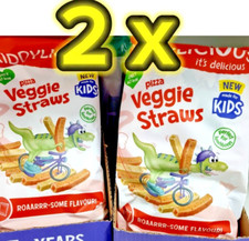 2 x Kiddylicious PIZZA Veggie Straws Kids Crunchy Snacks Perfect for Lunchboxes!
