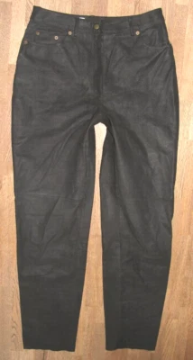 - CANDA - Damen LEDERJEANS / Lederhose in schwarz aus Spaltleder in Gr. 40 - Bild 1 von 3