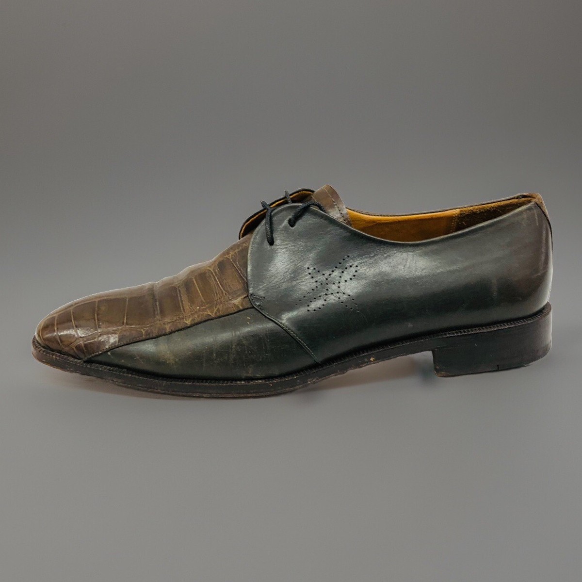 Vintage Genuine ALLIGATOR Leather Crocodile Men Oxford Dress  display picture 3