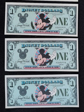 Disney Dollar $1 1987 Rare 1st Series A"Mistake” Consecutive Birthday YR 1977-79