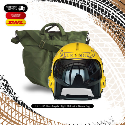 HGU-33 BLUE ANGELS FLIGHT FIGHTER PILOT HELMET MOVIE PROP + GREEN BAG