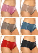 3/6/12 Satin Silky Boyshort Booty Short Nylon Sissy Bikini Panties Boxer 32 S-XL