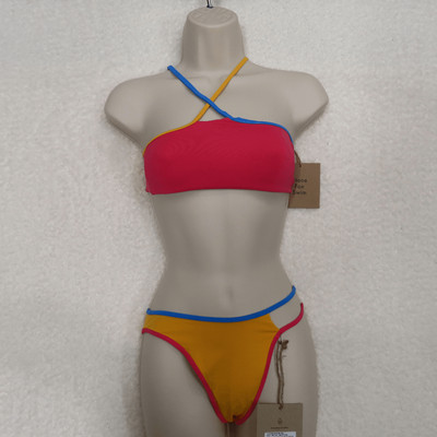 Stone Fox Swim Pink Ibiza Bikini Top/Orange The Echo Bikini Bottom X-Small