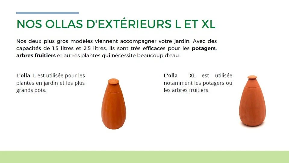 Ollas WEPOT design L + chapeau 1,5 litres arrosage OYAS sol céramique poreuse - Photo 2/4
