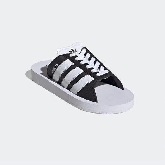 Nuovi sandali Adidas donna Gazelle Beach Slides nero bianco (JQ7421)