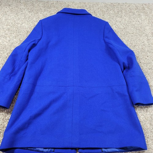 Preston & York Coat 12 Womens Blue Full Zip Woll Blend Collared - Picture 7 of 8