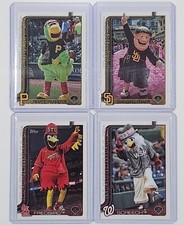 (4) 2025 Topps Series 1 Celebration Mascots SLUGGERRR + ROSIE RED + MORE Lot