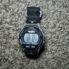 Timex Ironman Triathlon Black Blue Sports Watch Working Tested