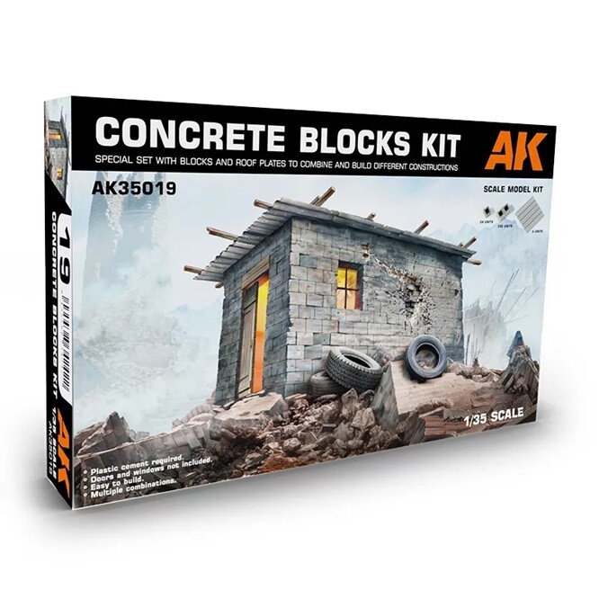 Ak Interactive AK35019 - 1:35 Concrete Blocks Kit - New