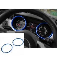 2x Blue Dashboard Instrument Trim Cover Frame For Ford Mustang 2015+ Accessories