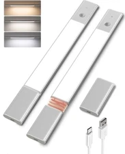 2 Pack, 98 LED Motion Sensor Cabinet Light, Under Counter Closet Lighting 16.6in