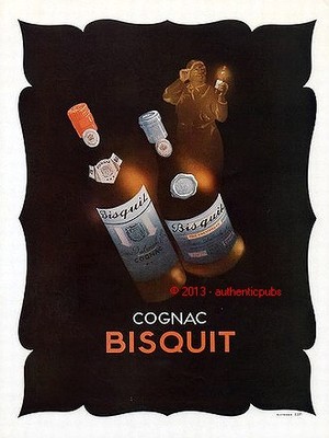 REKLAME BISQUIT COGNAC V.S.O.P FINE CHAMPAGNE DE 1950 FRANZÖSISCHE ANZEIGE PUB SELTEN