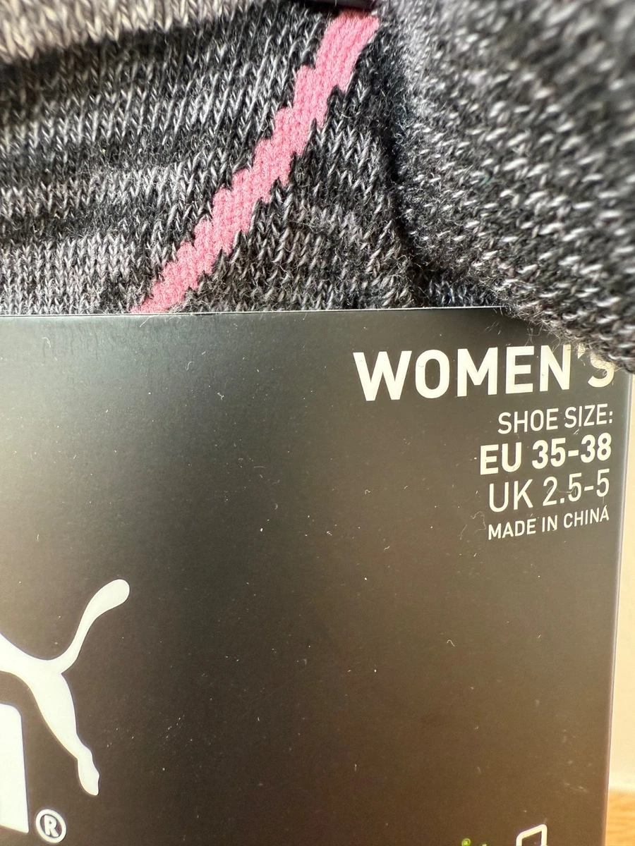 Puma Repreve 12 Pairs Women’s Low Cut Socks - Size UK 2.5-5 Dark Grey - New