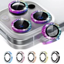 Glitter Bling Metal Ring Camera Lens Protector For iPhone 17 16 15 14 13 Pro Max
