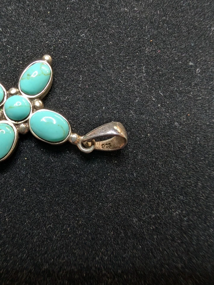 Pingente cruz turquesa bloco assinado Sydney Evan - Imagem 4 de 4