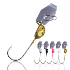 10Pcs Lead Jig Head Fishing Hook Crappie Blade Chatter Spinner Bass Baits 4.2g