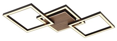 GLOBO KADEN Deckenleuchte Kunststoff schwarz matt, LED - 3000 K, 2890 lm, IP20,
