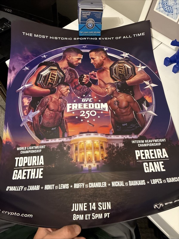 UFC FREEDOM 250 24x36 Ilia Topuria Vs Justin Gaethje Headline New Poster