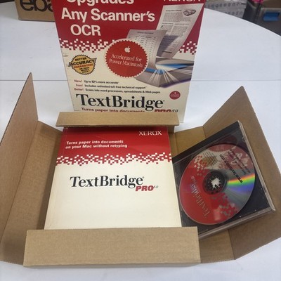 Rare Xerox Textbridge Pro 8.0 Accelerated For Power Macintosh