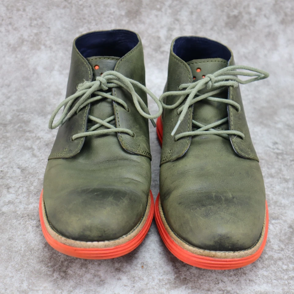 Cole Haan Lunargrand Chukka Boots Leather Gray Green Mens Size 8 M - Image 2 of 4