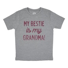 Youth Funny T Shirts My Bestie Is My Grandma Sarcastic Graphic Novelty Tee For