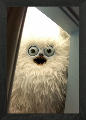 Furry Monster Framed Wall Art Poster Canvas Print Picture
