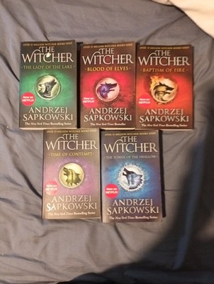 Andrzej Sapkowski 'The Witcher' 5 Book Collection Set good condition