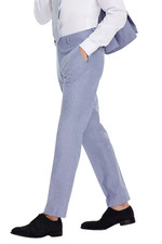 TOMMY HILFIGER Dress Pants Mens 31x28 Blue Chambray Modern Fit TH Flex