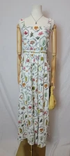Christian Lacroix NWT Maxi Empire Waist Tie Back Linen Dress,Size Small